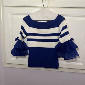 Why Blouse Blue And White Size M